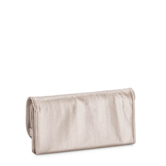 Kipling Money Land Metallic Snap Plånbok Beige | SE 1428MQ